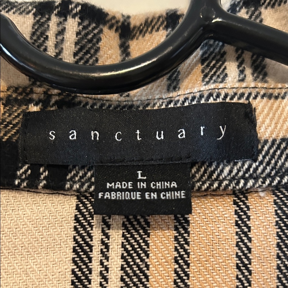 Sanctuary Beige and Black Plaid Utility Jacket - Picture 2 of 7